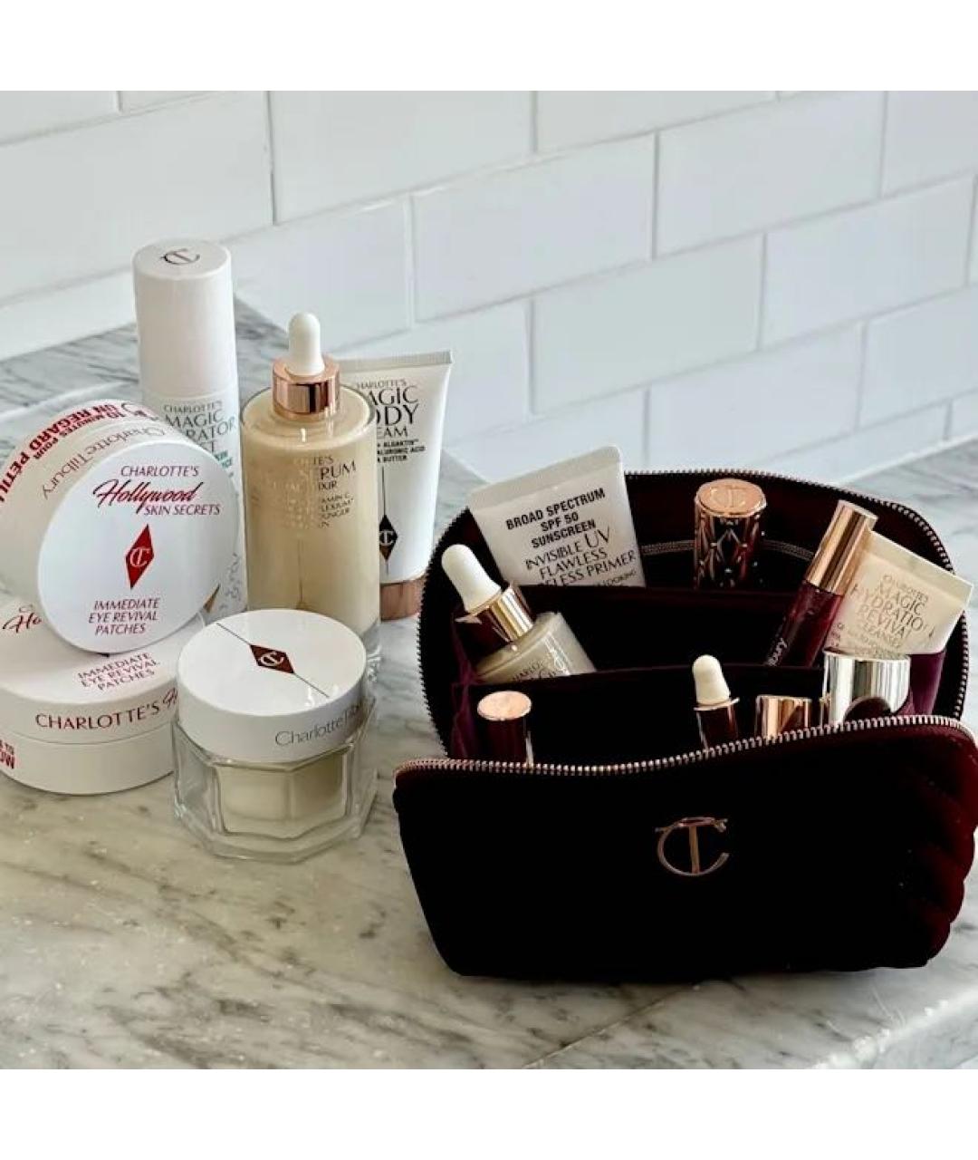 CHARLOTTE TILBURY Бордовая тканевая косметичка, фото 5