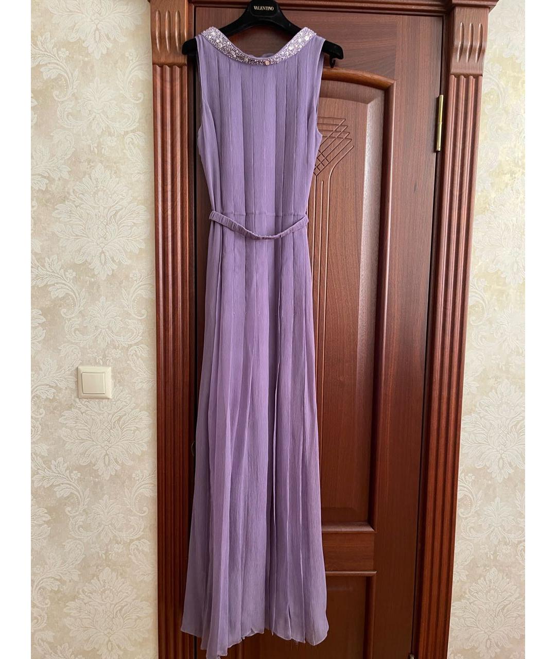 BLUMARINE Фиолетовое шифоновое вечернее платье, фото 6