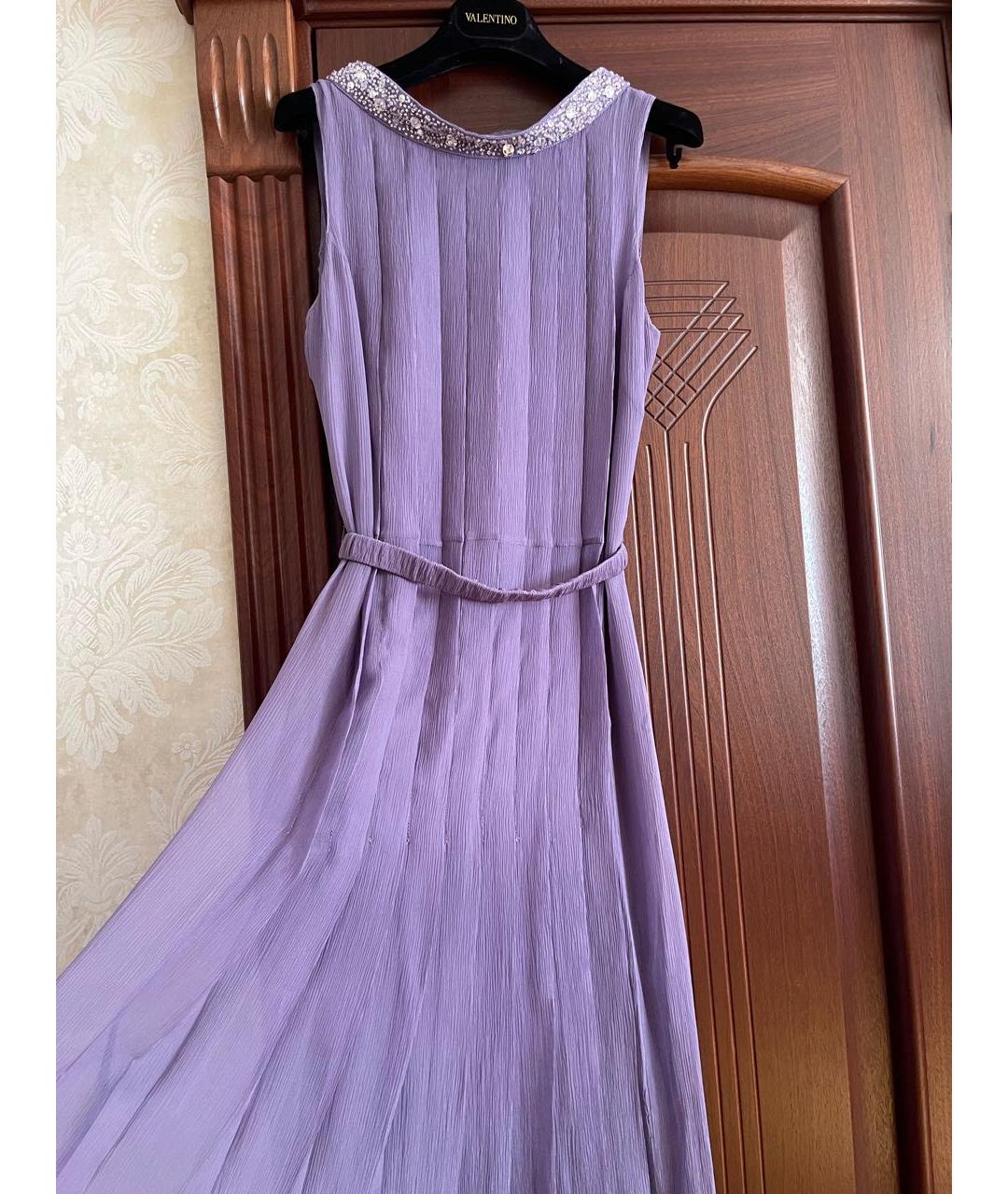 BLUMARINE Фиолетовое шифоновое вечернее платье, фото 3