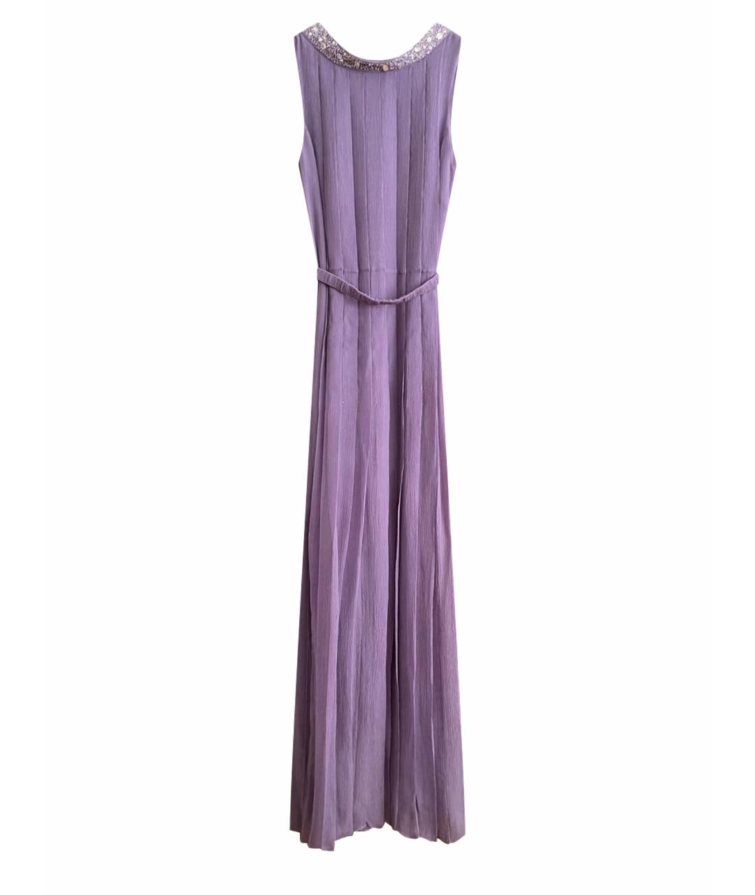 BLUMARINE Фиолетовое шифоновое вечернее платье, фото 1