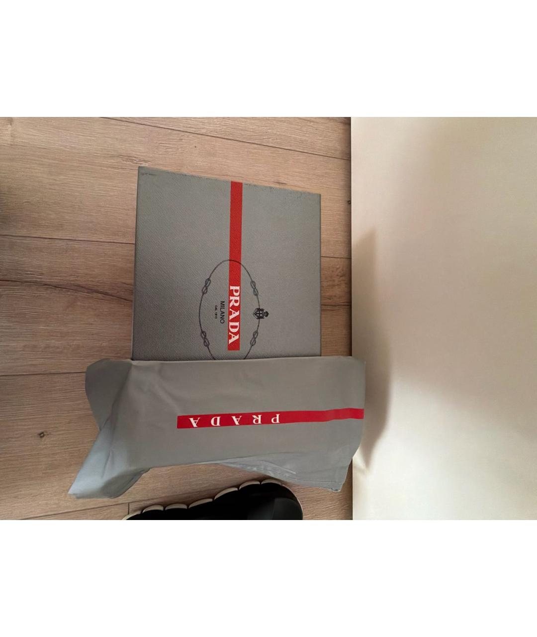 PRADA Черные кожаные босоножки, фото 6