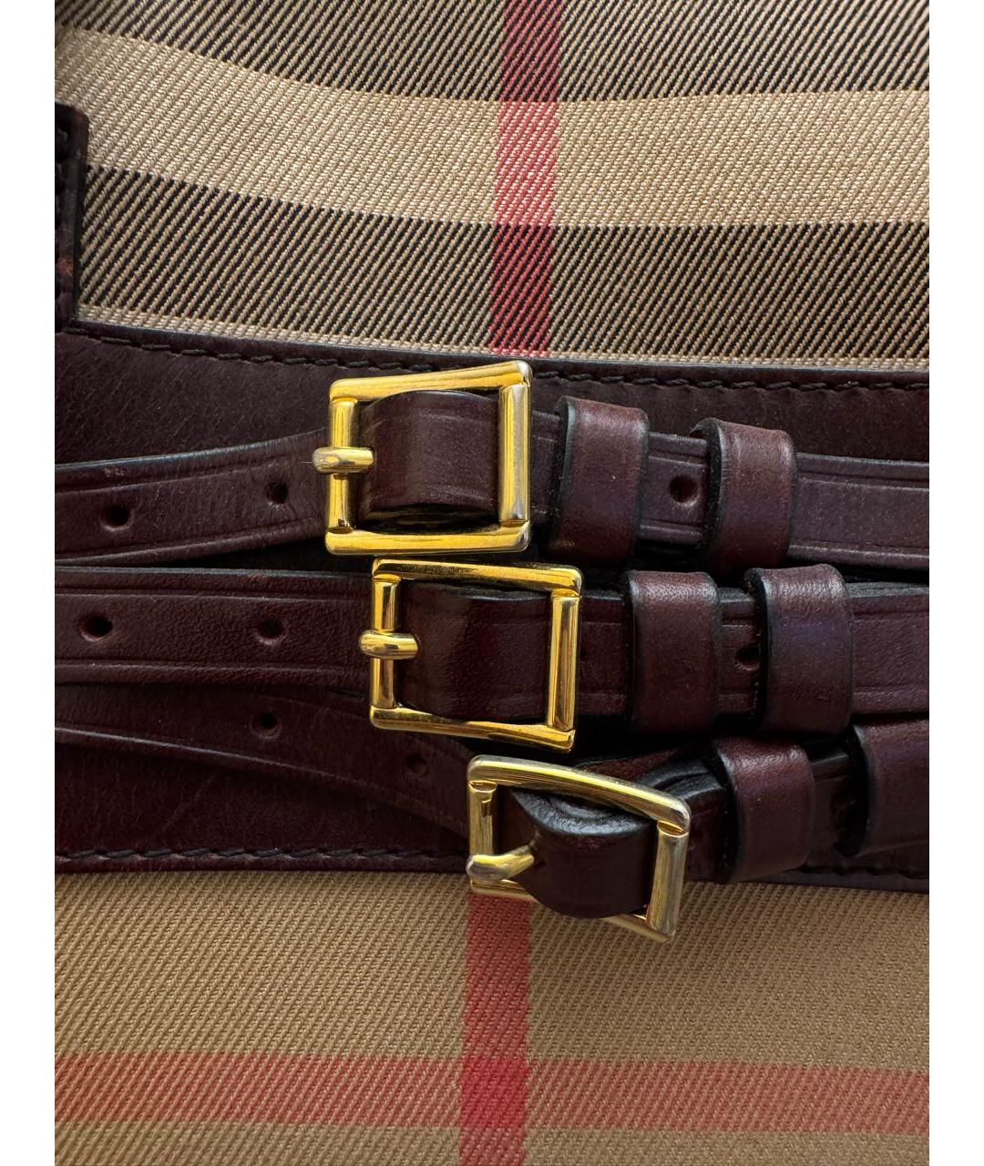 BURBERRY Коричневая кожаная сумка с короткими ручками, фото 6