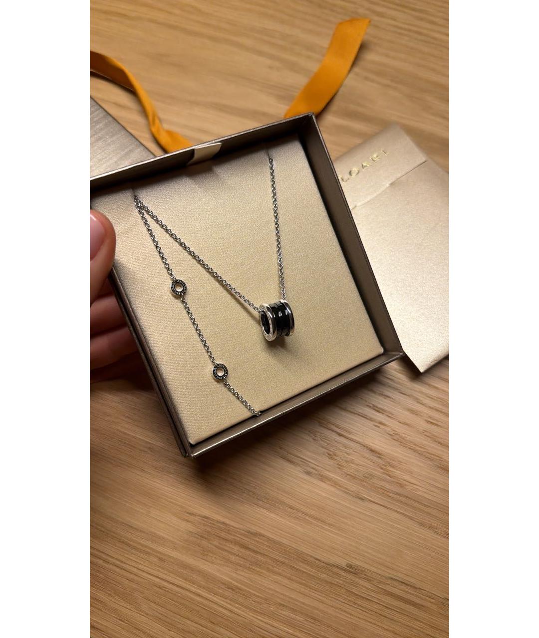 BVLGARI Черная серебряная подвеска, фото 2