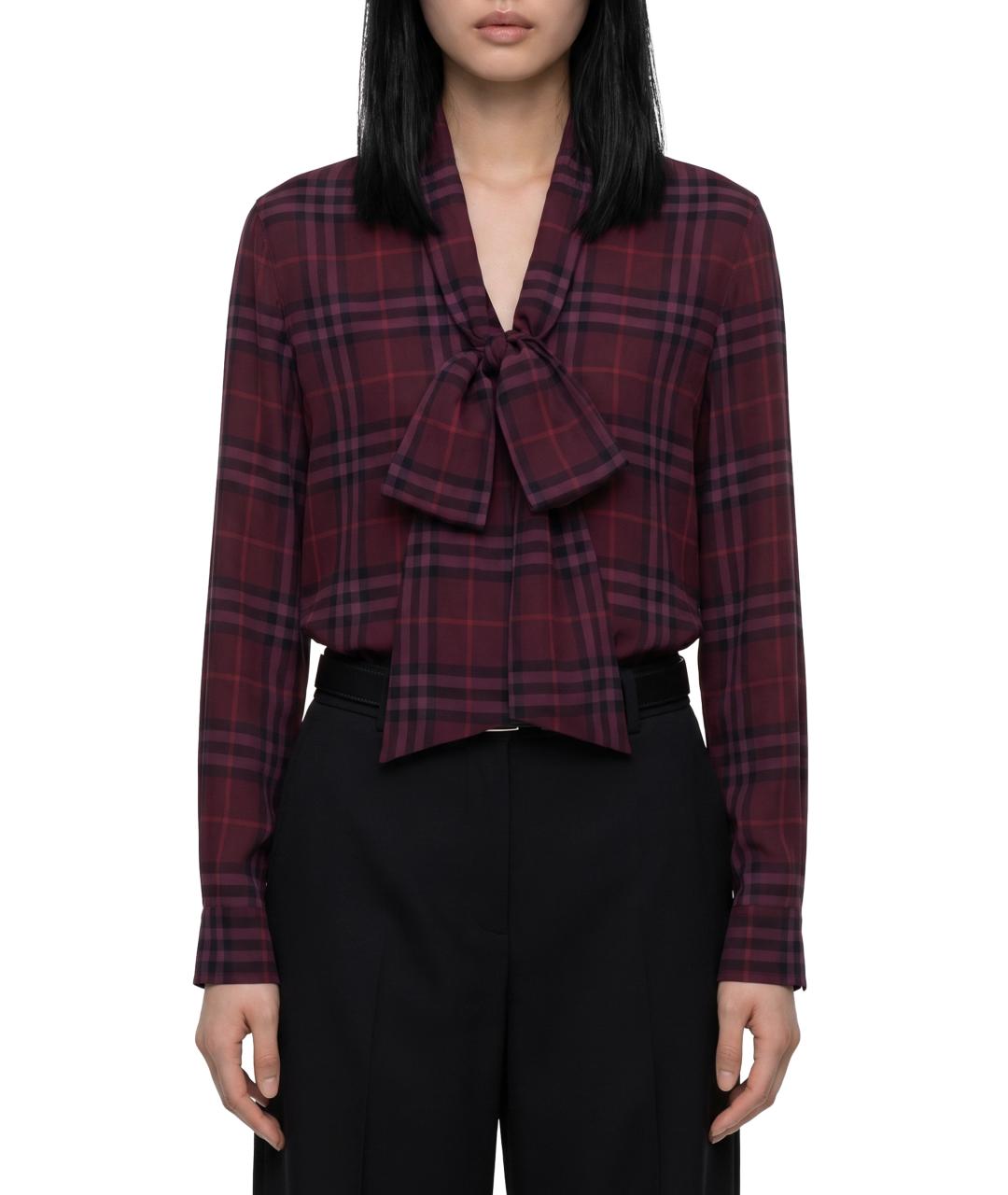 BURBERRY Фиолетовая шелковая рубашка, фото 1