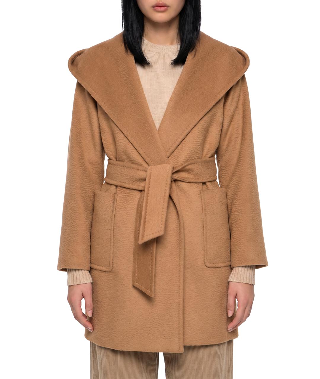 MAX MARA Бежевое вискозное пальто, фото 1
