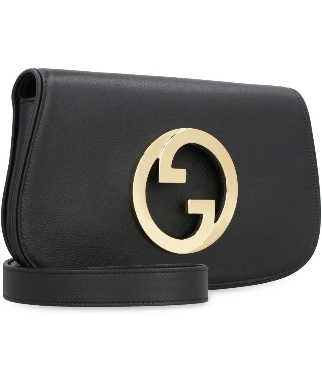 GUCCI Черная кожаная сумка через плечо, фото 3