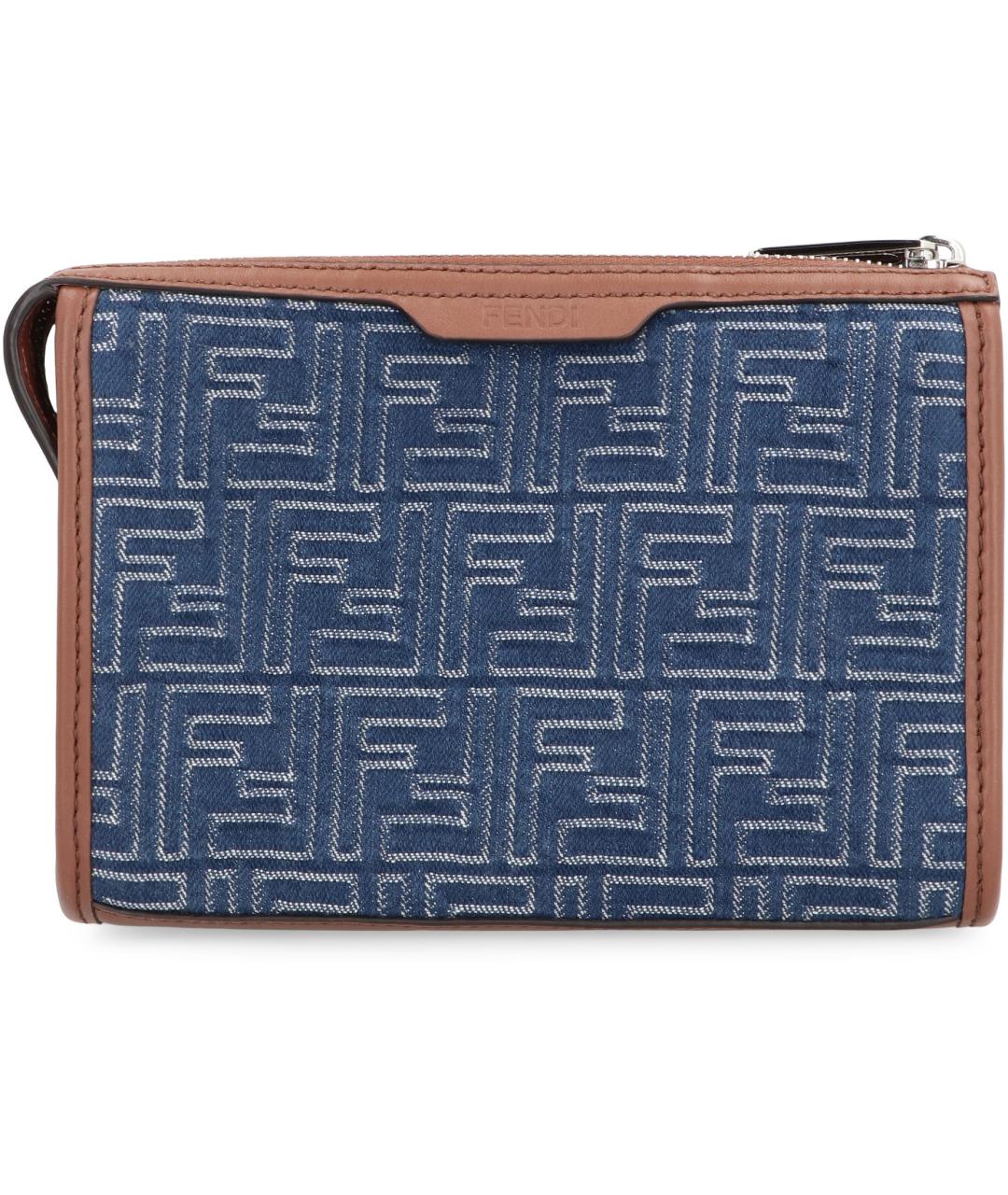 FENDI Синяя хлопковая сумка на плечо, фото 4