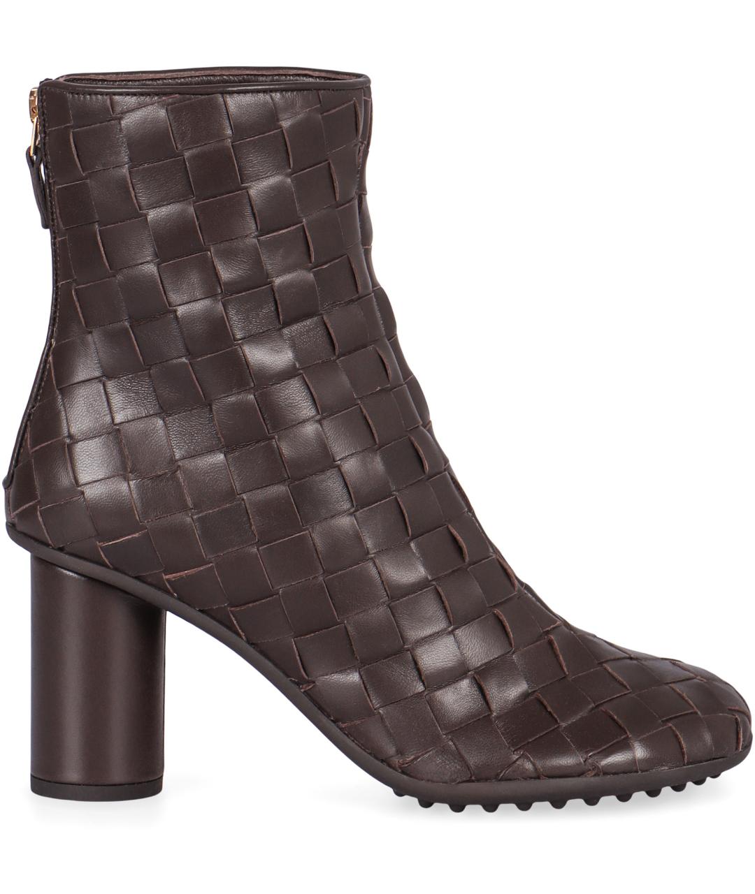 BOTTEGA VENETA Коричневые кожаные ботильоны, фото 2