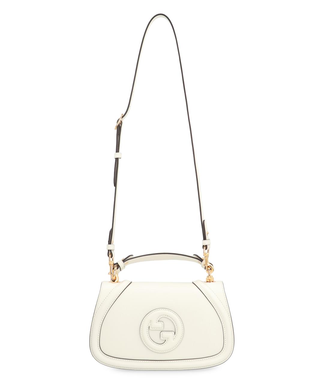 GUCCI Белая кожаная сумка с короткими ручками, фото 5