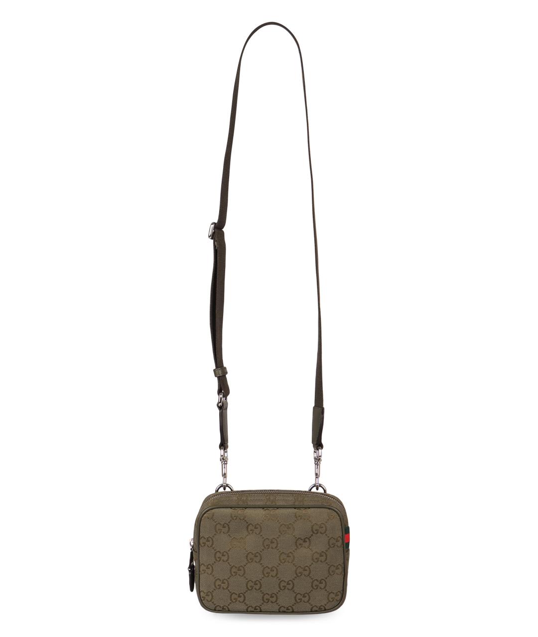 GUCCI Зеленая хлопковая сумка на плечо, фото 6