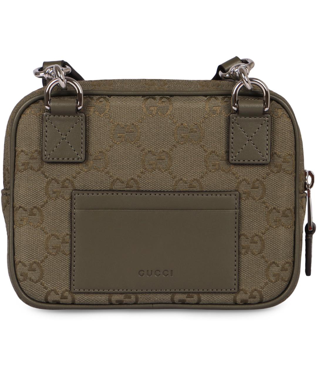 GUCCI Зеленая хлопковая сумка на плечо, фото 4