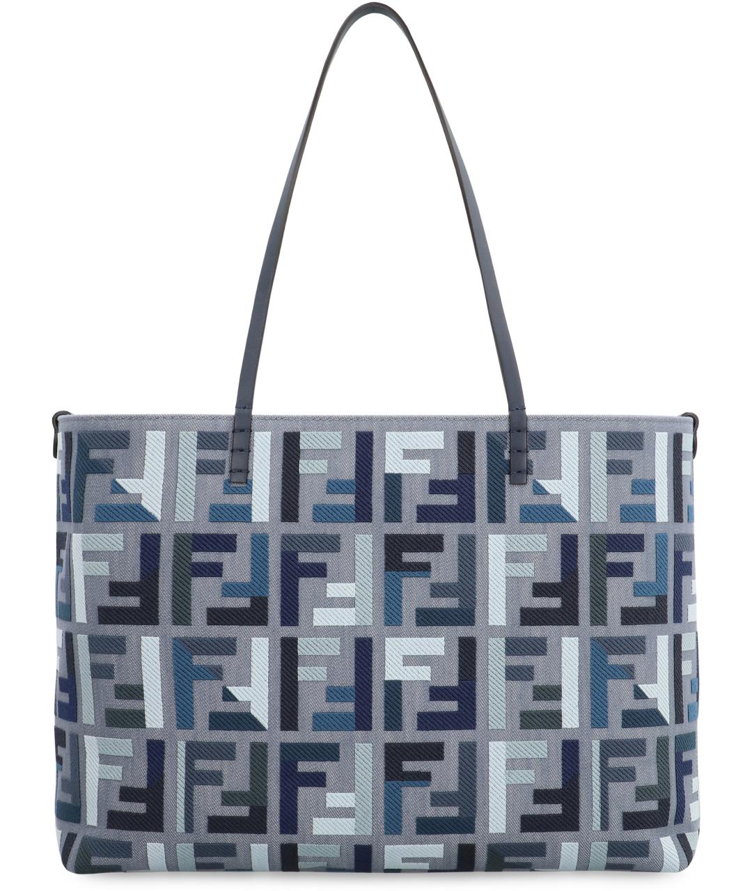 FENDI Синяя хлопковая сумка тоут, фото 2