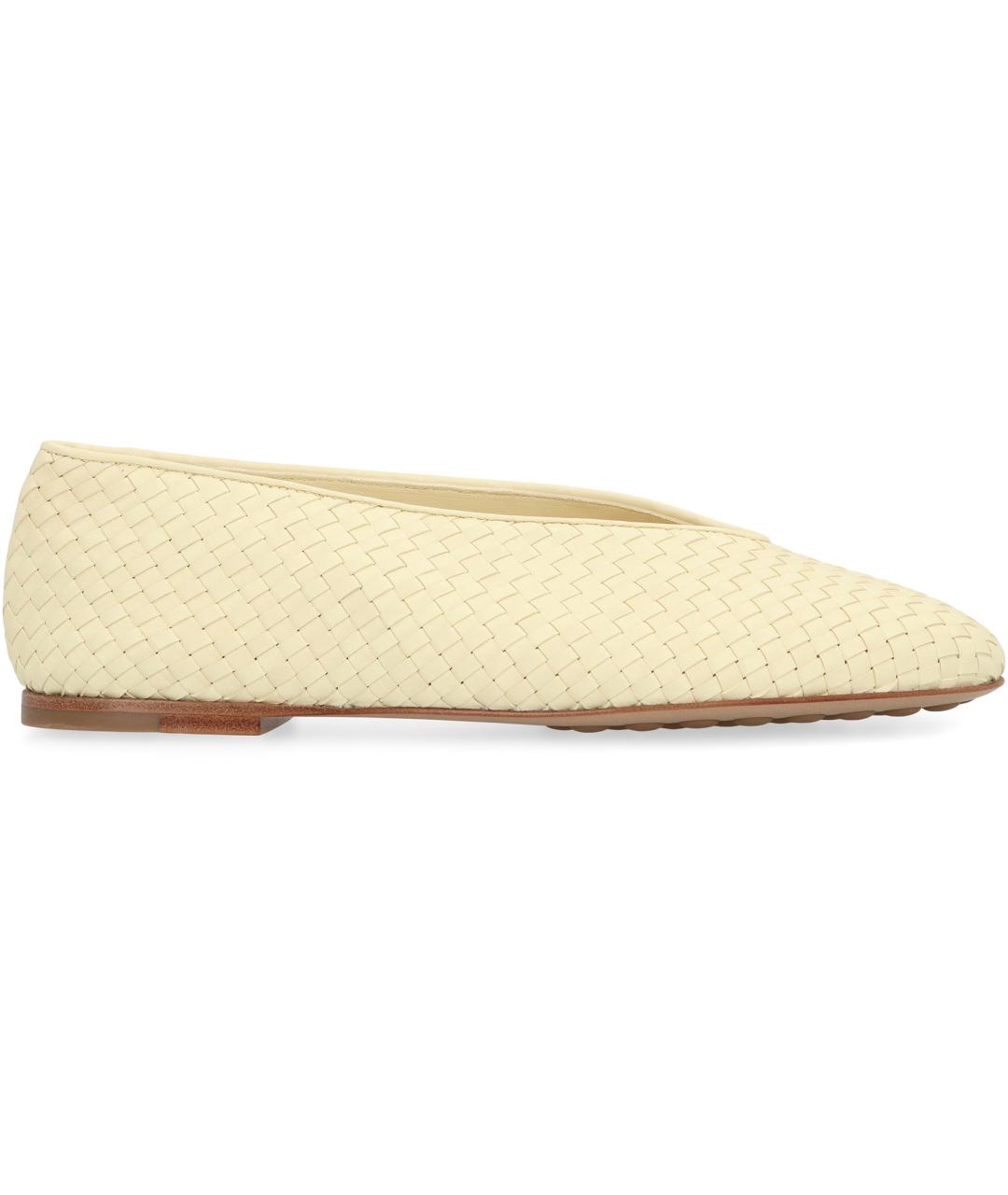 BOTTEGA VENETA Желтые кожаные балетки, фото 2