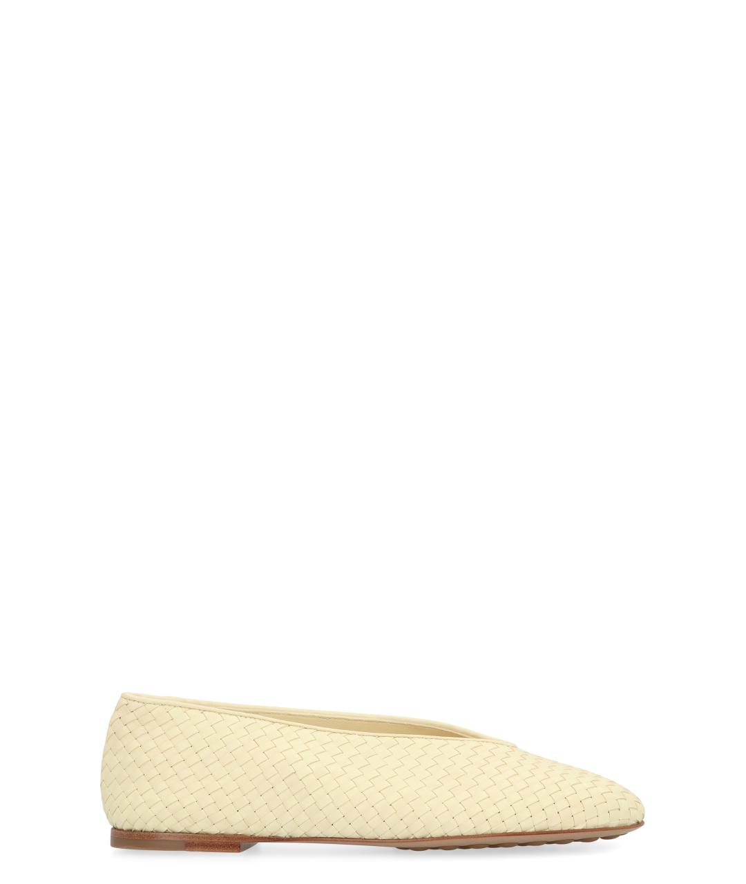 BOTTEGA VENETA Желтые кожаные балетки, фото 1