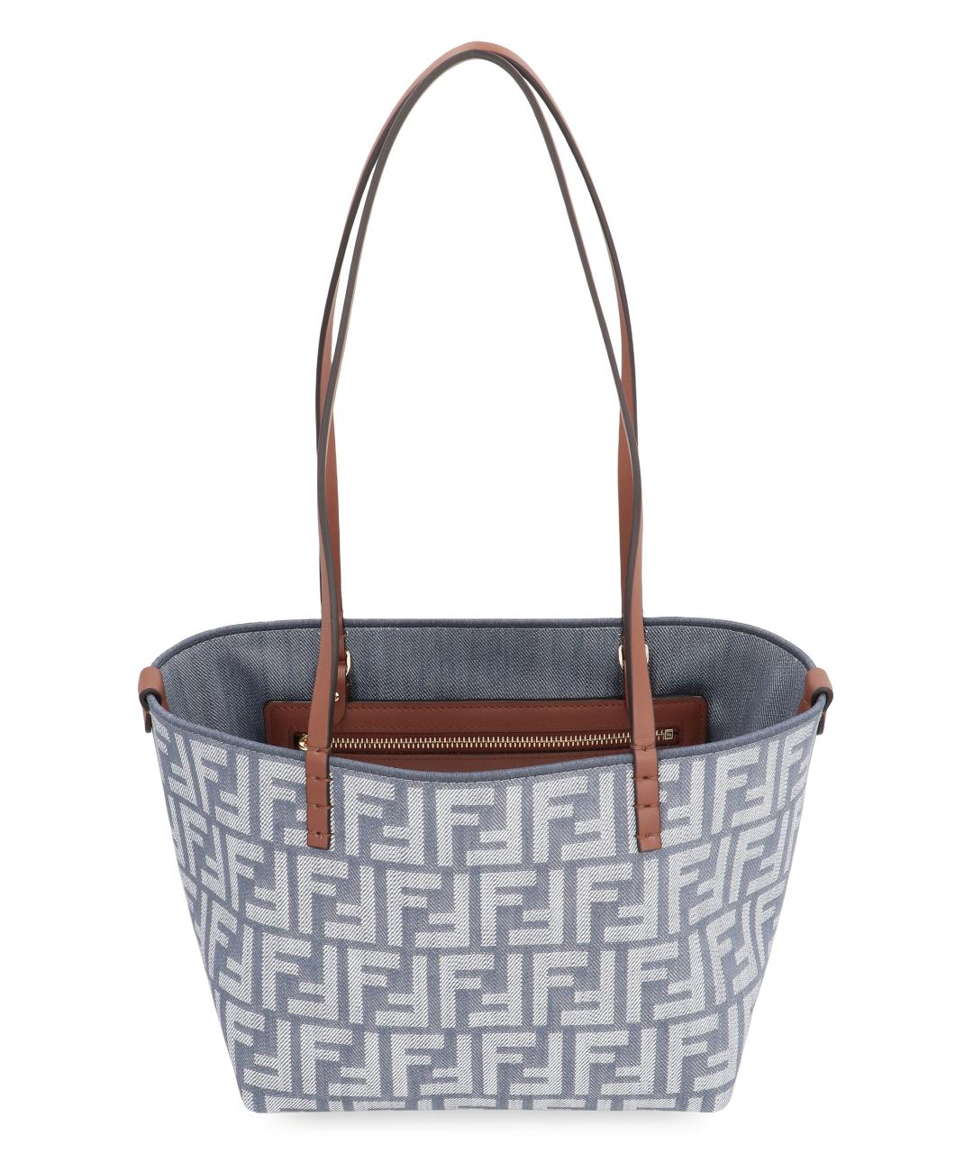 FENDI Синяя хлопковая сумка тоут, фото 6
