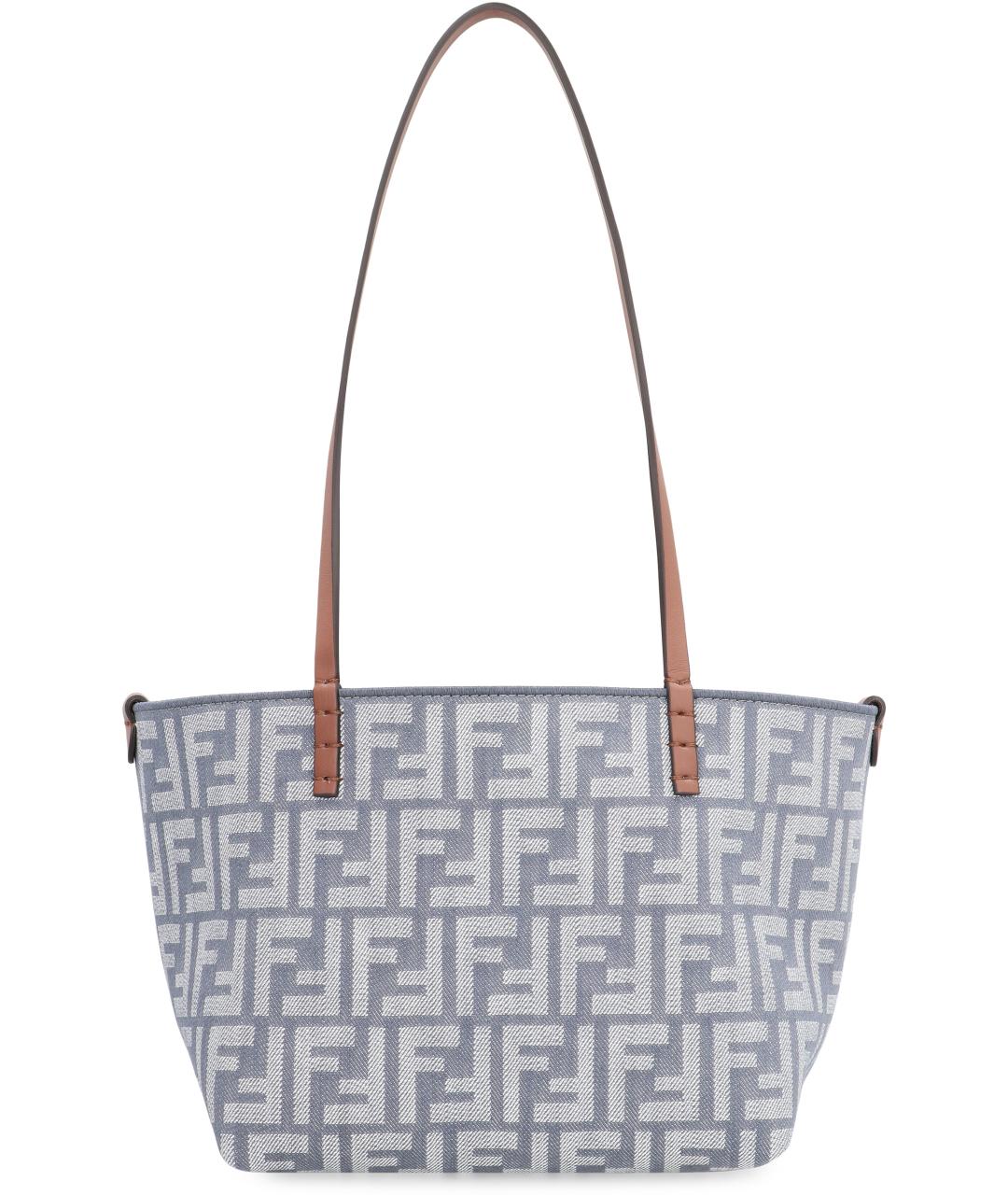 FENDI Синяя хлопковая сумка тоут, фото 2