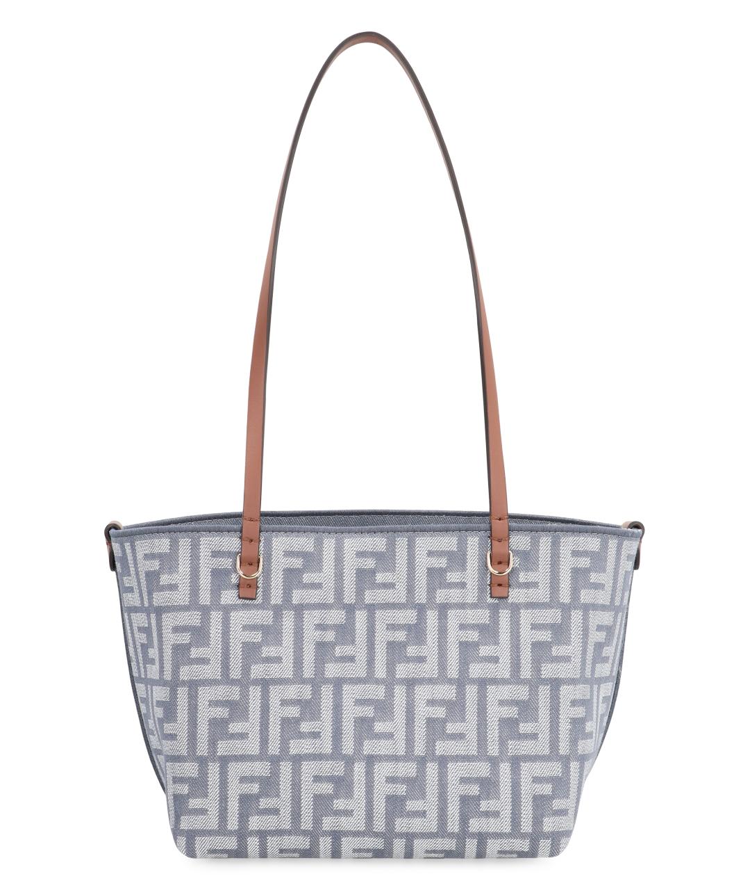 FENDI Синяя хлопковая сумка тоут, фото 4