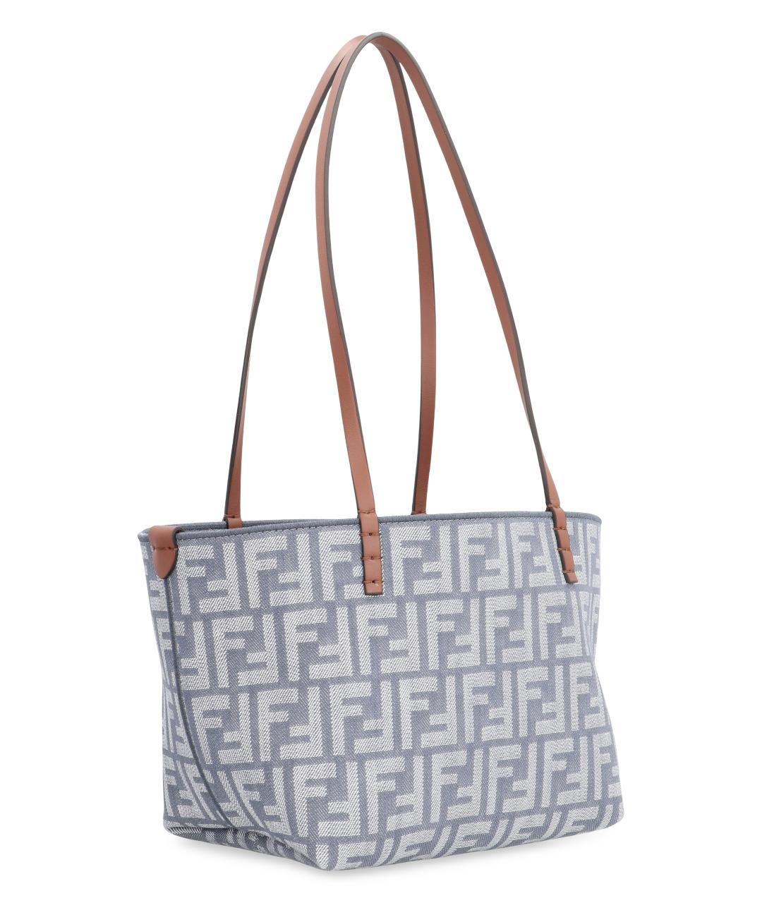 FENDI Синяя хлопковая сумка тоут, фото 3