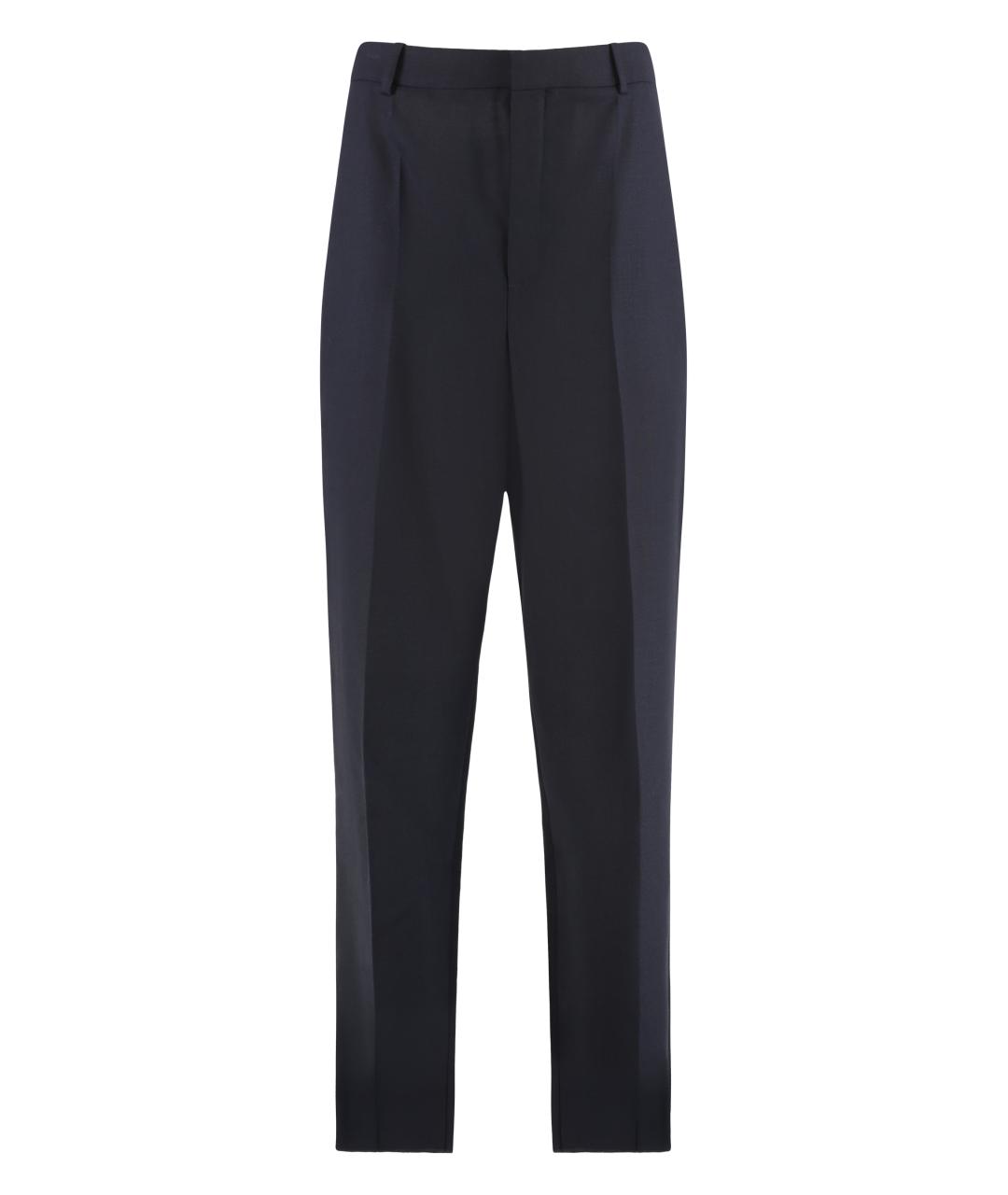 SAINT LAURENT Синие шерстяные классические брюки, фото 3