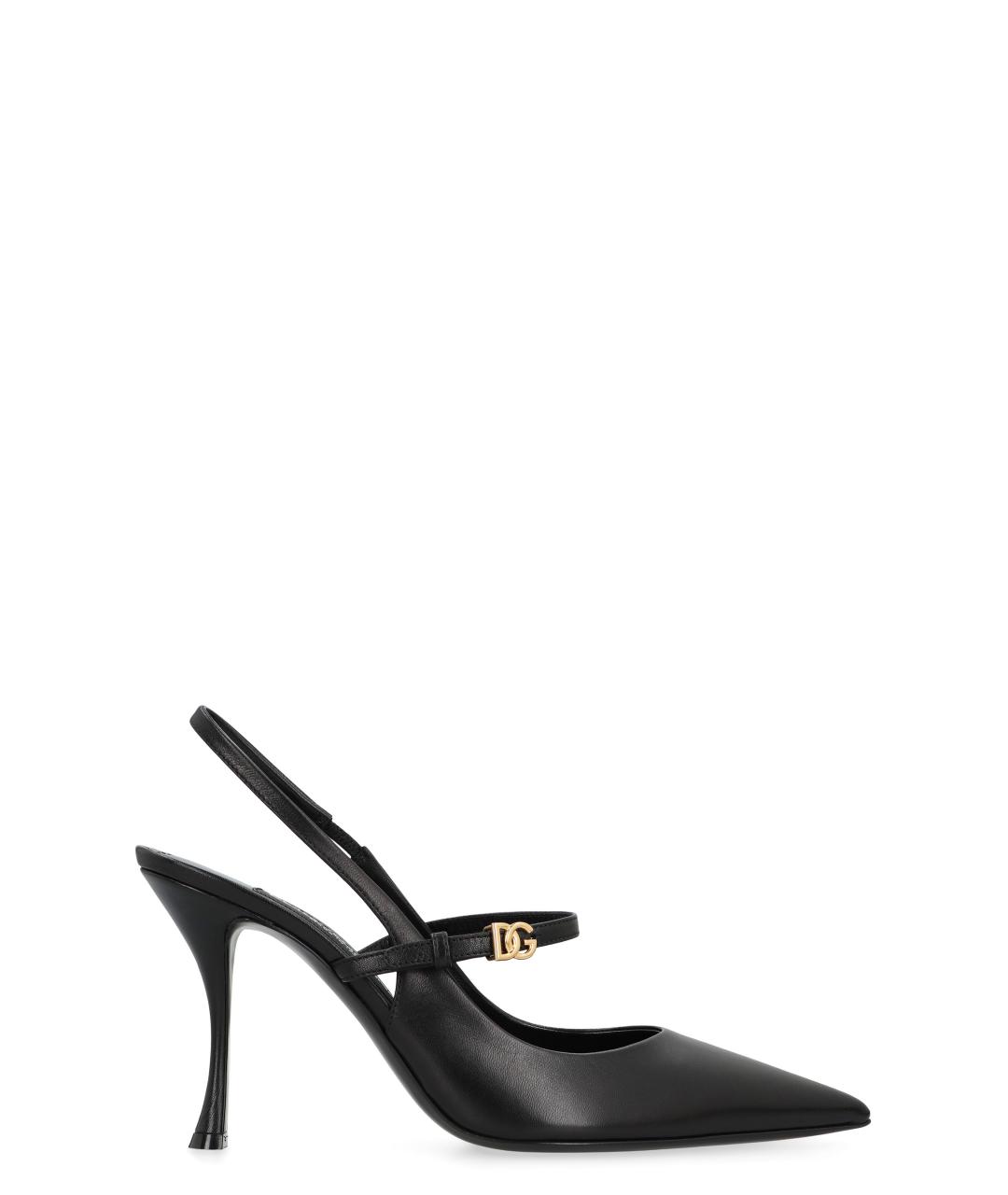 DOLCE&GABBANA Черные кожаные туфли, фото 1