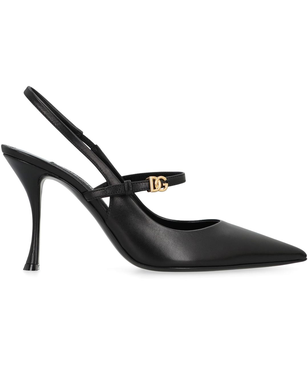 DOLCE&GABBANA Черные кожаные туфли, фото 2