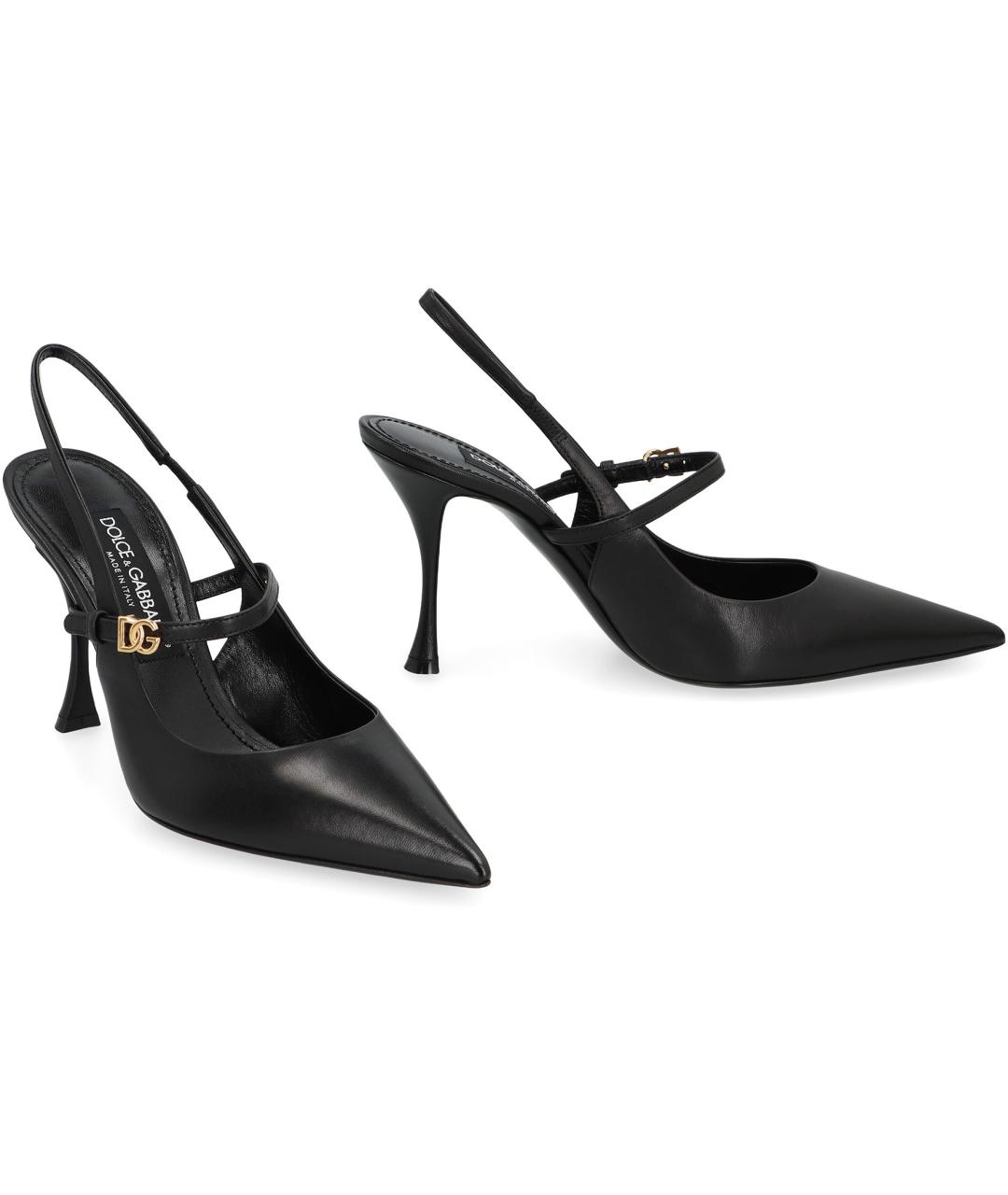 DOLCE&GABBANA Черные кожаные туфли, фото 3