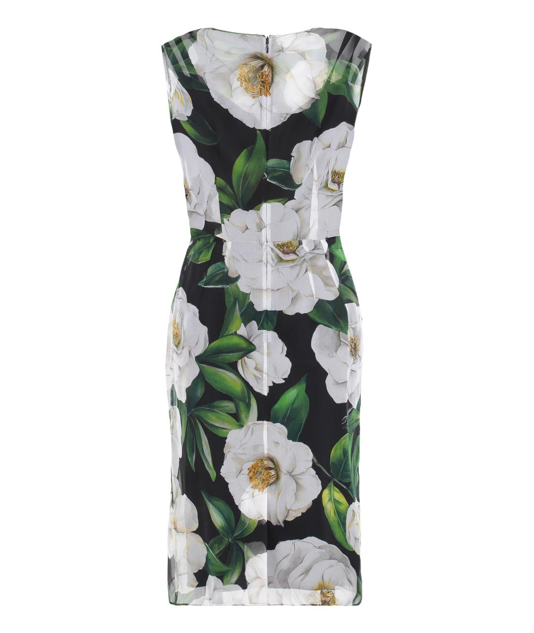 DOLCE&GABBANA Черное шелковое повседневное платье, фото 2