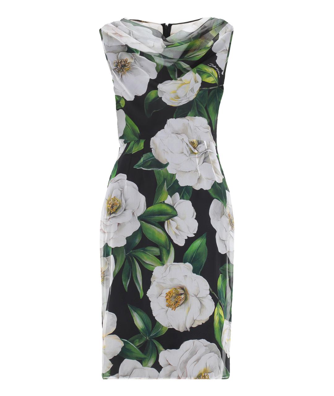 DOLCE&GABBANA Черное шелковое повседневное платье, фото 3