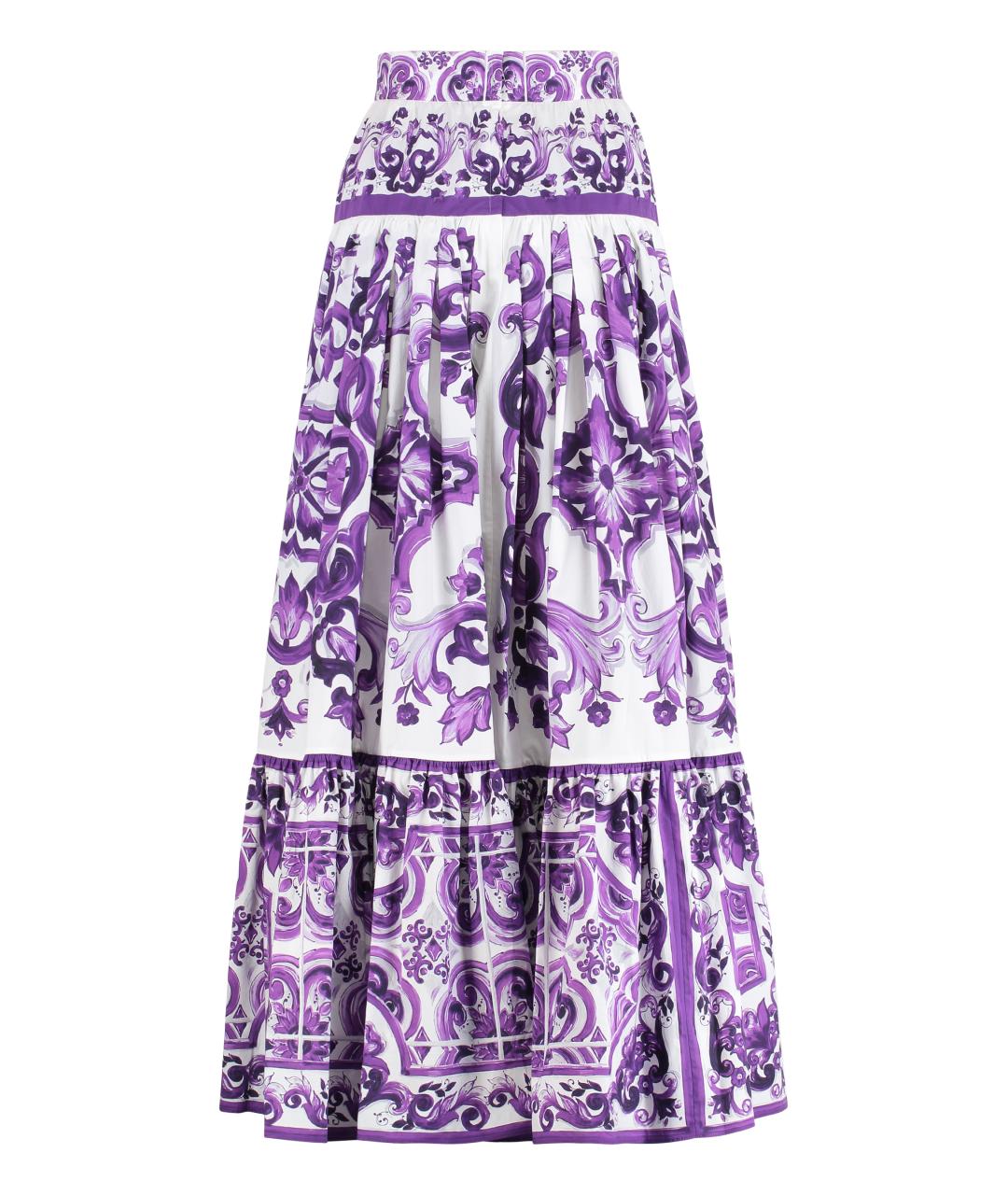 DOLCE&GABBANA Фиолетовая хлопковая юбка макси, фото 2
