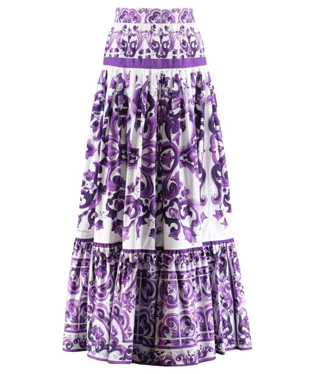 DOLCE&GABBANA Фиолетовая хлопковая юбка макси, фото 1