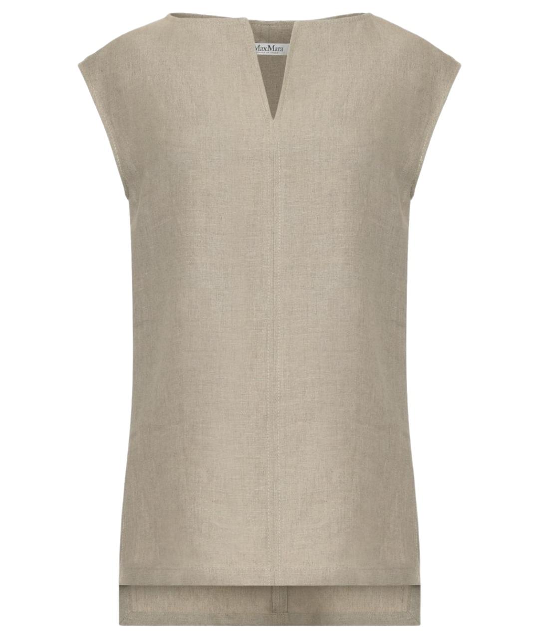 MAX MARA Бежевая льняная блузы, фото 1