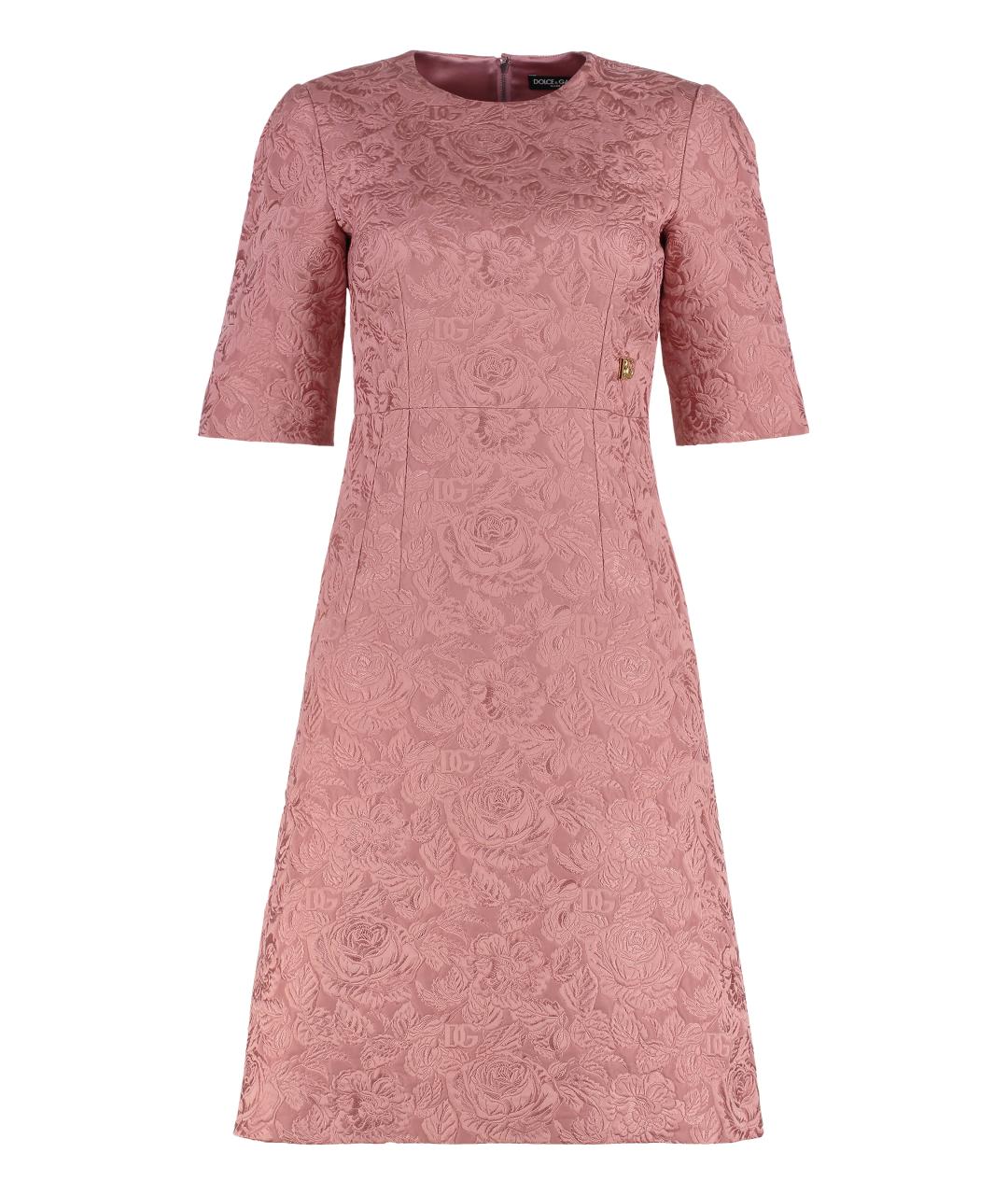 DOLCE&GABBANA Розовое хлопковое повседневное платье, фото 3