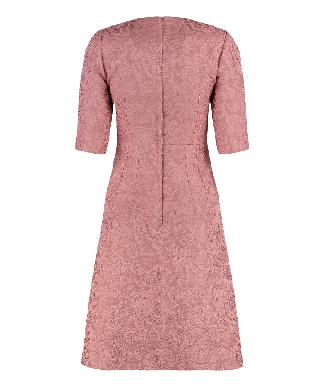 DOLCE&GABBANA Розовое хлопковое повседневное платье, фото 2