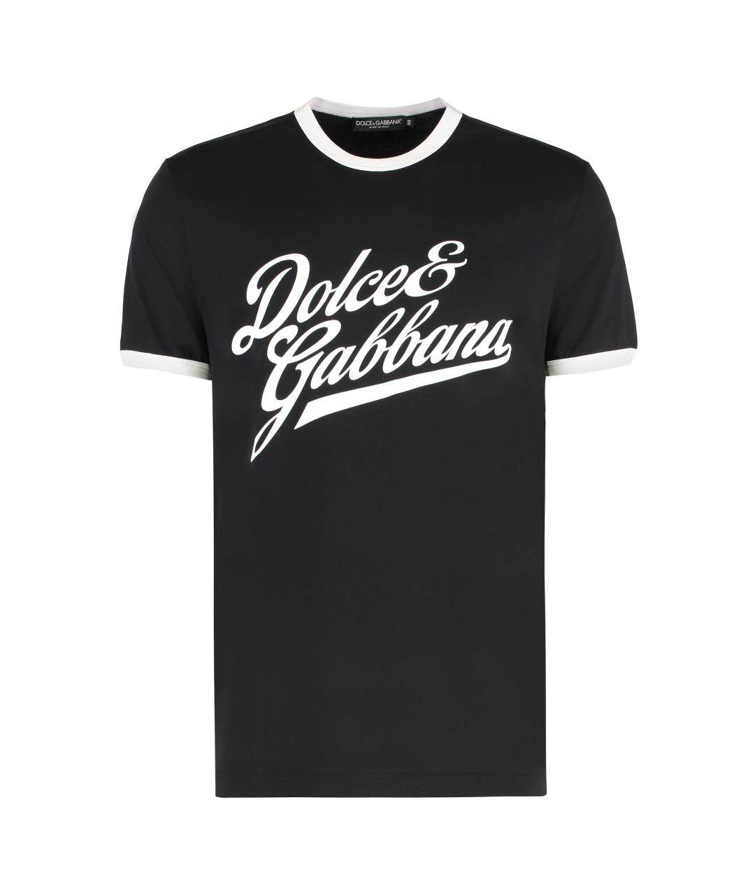 DOLCE&GABBANA Черная хлопковая футболка, фото 3