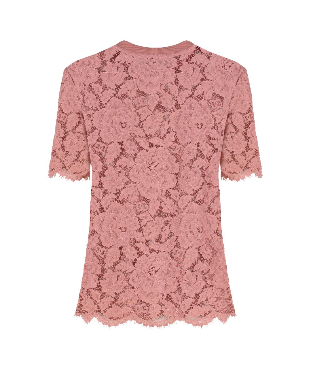 DOLCE&GABBANA Розовая вискозная футболка, фото 2