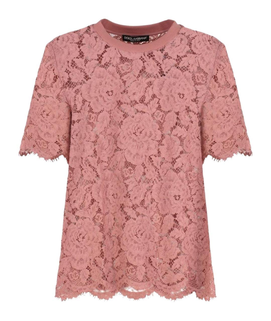 DOLCE&GABBANA Розовая вискозная футболка, фото 1