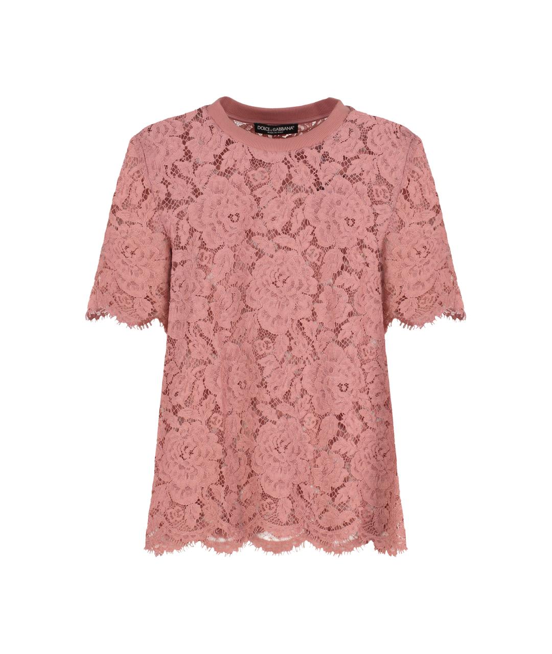 DOLCE&GABBANA Розовая вискозная футболка, фото 3