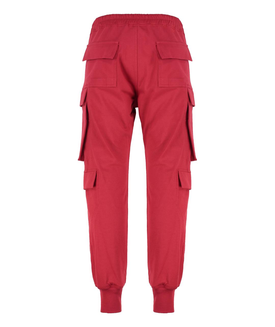 RICK OWENS Красные хлопковые повседневные брюки, фото 2
