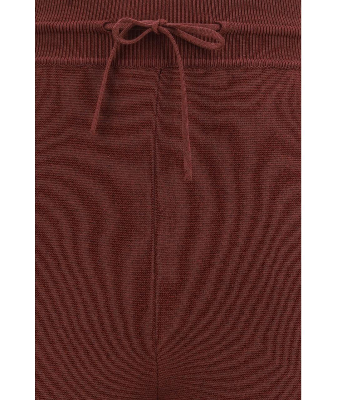 LORO PIANA Бордовые шелковые брюки широкие, фото 3