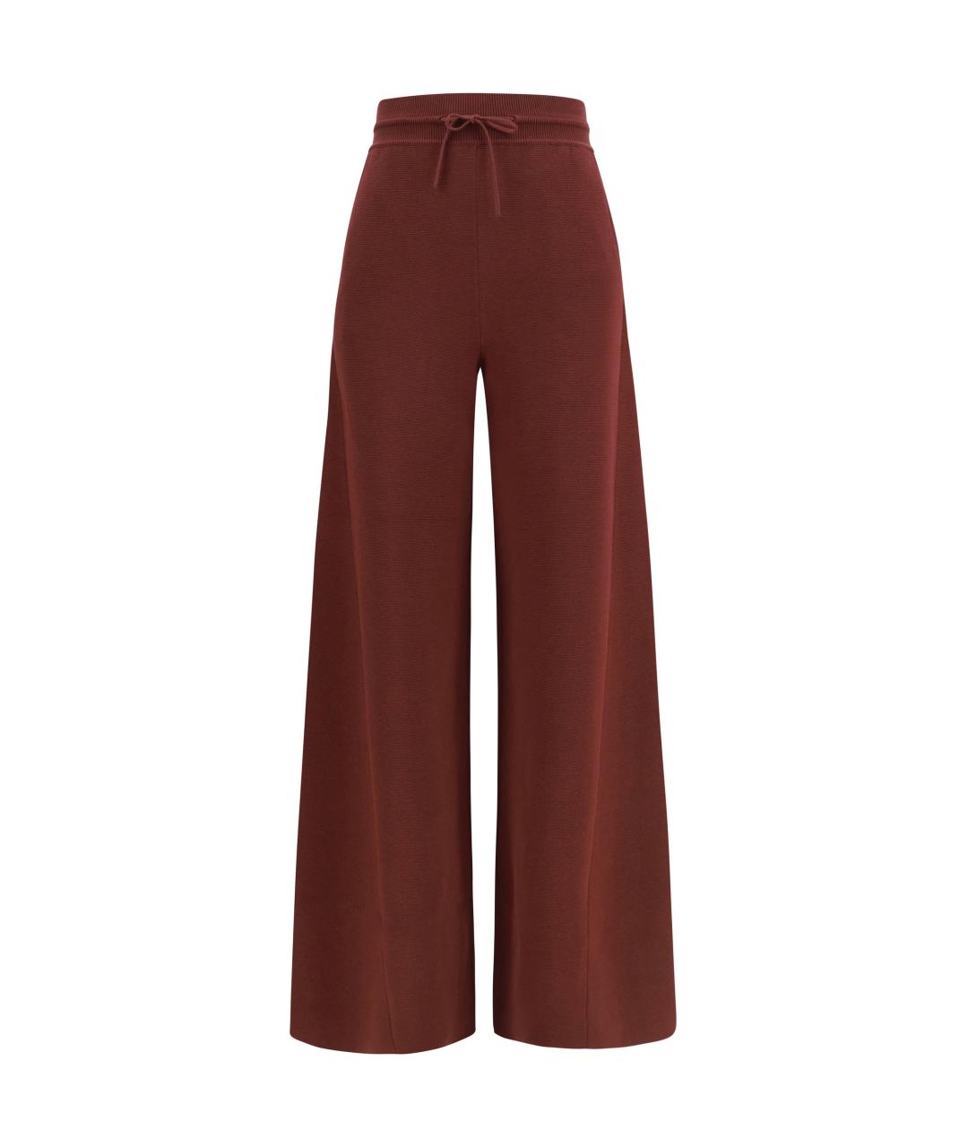 LORO PIANA Бордовые шелковые брюки широкие, фото 1