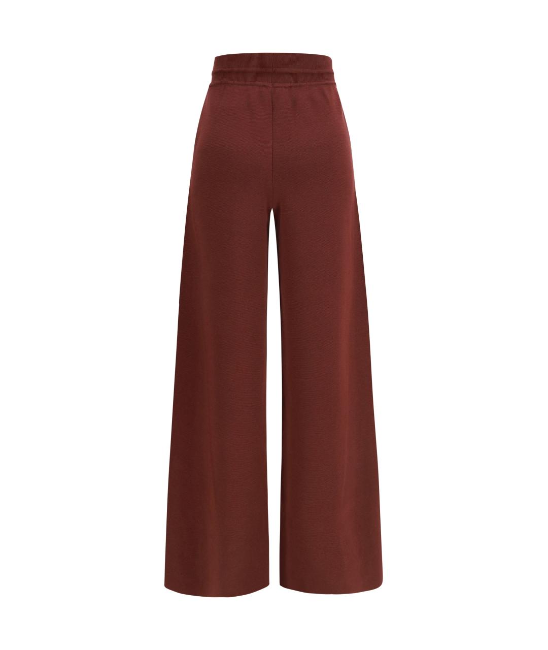 LORO PIANA Бордовые шелковые брюки широкие, фото 2