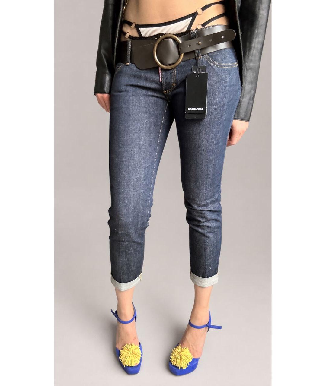 DSQUARED2 Темно-синие деним капри, фото 2