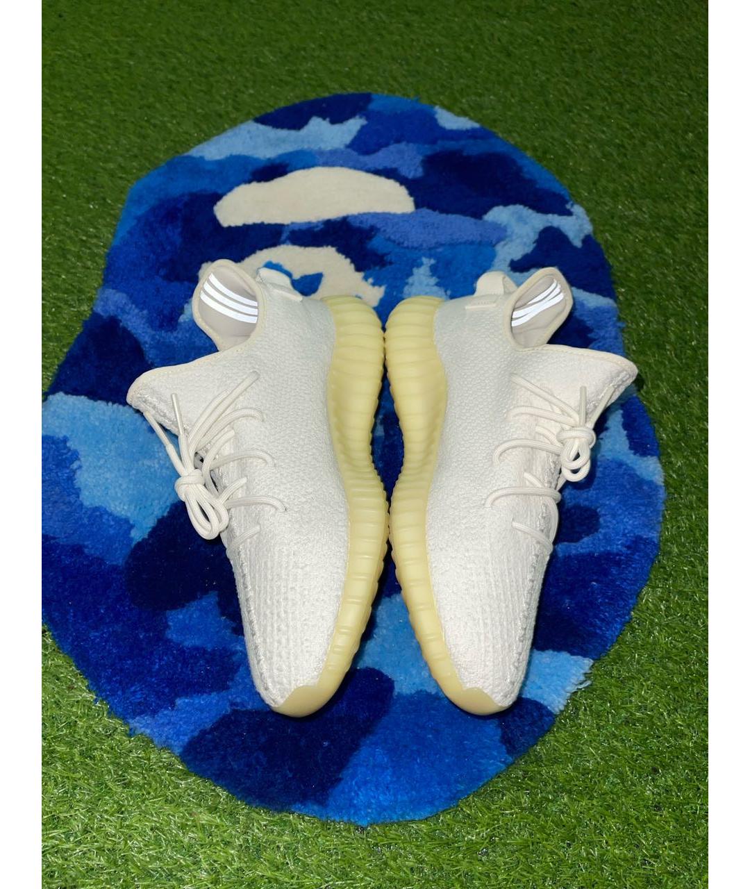 ADIDAS YEEZY Белые текстильные низкие кроссовки / кеды, фото 4