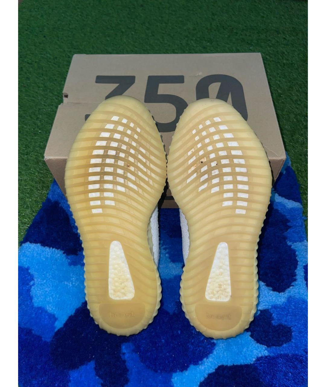 ADIDAS YEEZY Белые текстильные низкие кроссовки / кеды, фото 6