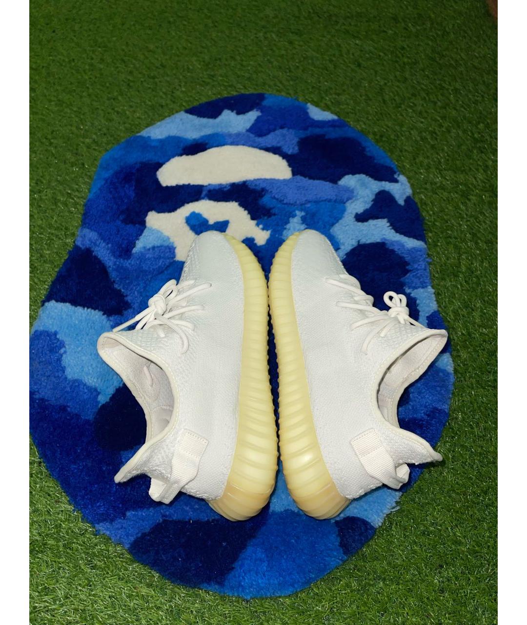 ADIDAS YEEZY Белые текстильные низкие кроссовки / кеды, фото 5