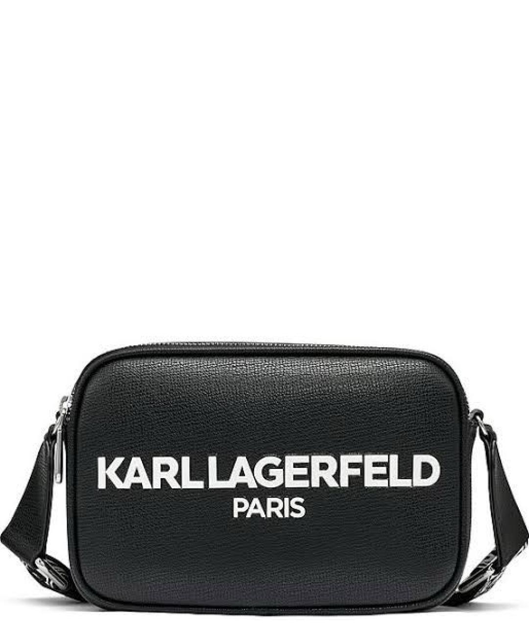 KARL LAGERFELD Черная сумка через плечо из искусственной кожи, фото 1
