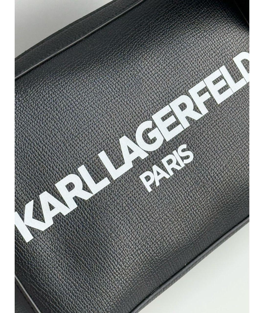 KARL LAGERFELD Черная сумка через плечо из искусственной кожи, фото 5