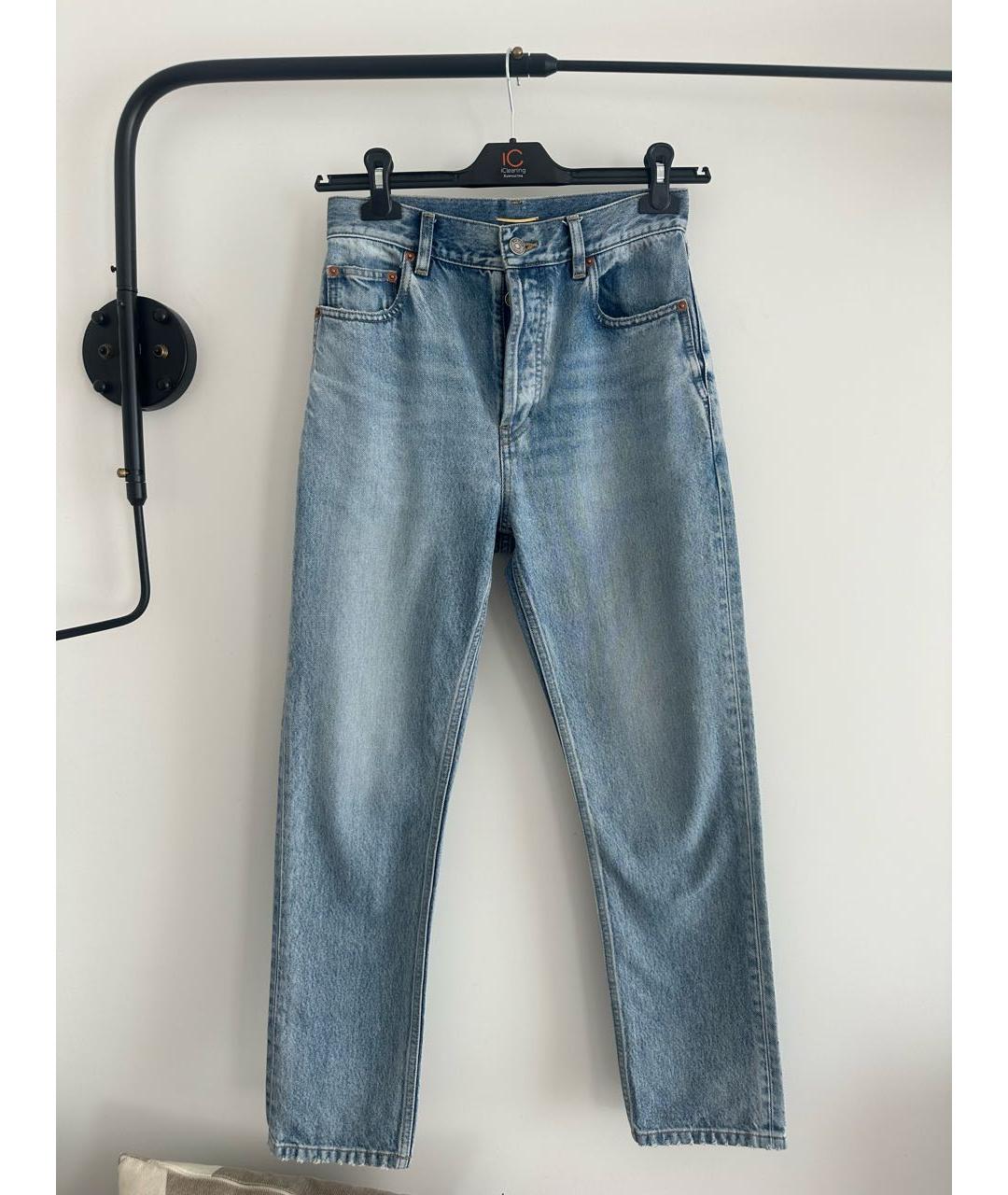 SAINT LAURENT Голубые прямые джинсы, фото 8