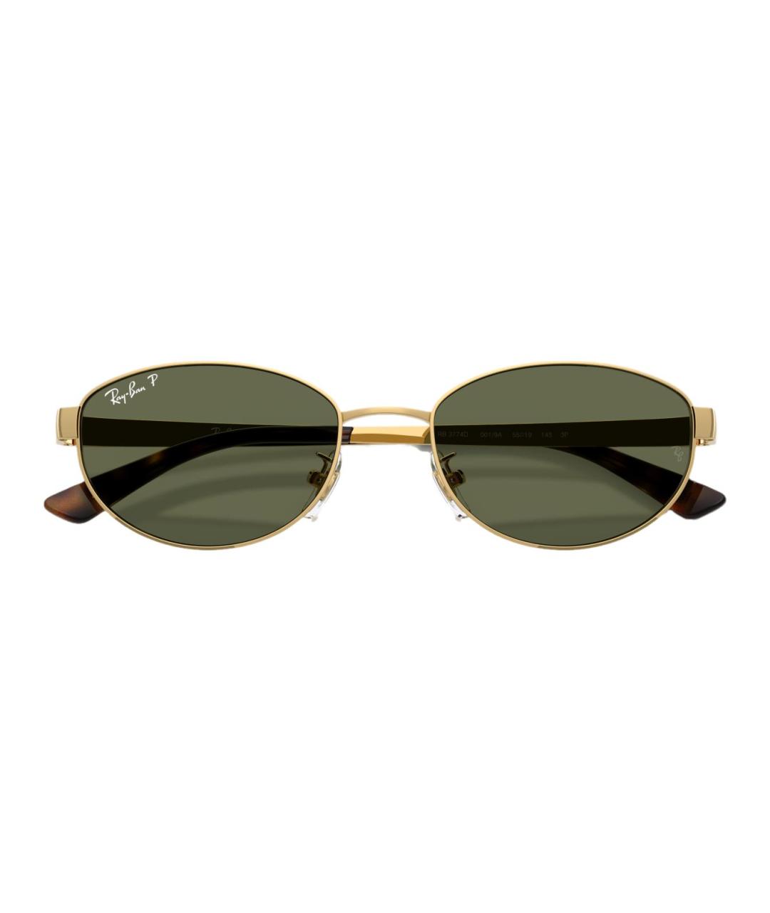 RAY BAN Золотые металлические солнцезащитные очки, фото 5