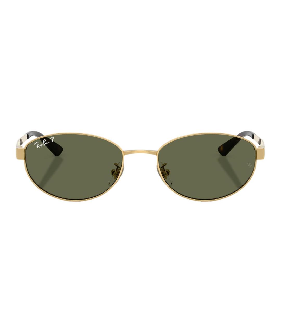 RAY BAN Золотые металлические солнцезащитные очки, фото 2